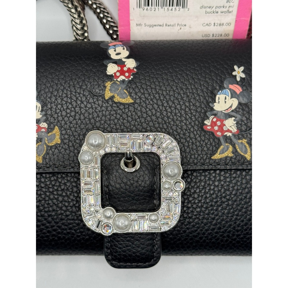 Disney Parks Kate Spade Mickey Mouse Buckle‎ Wallet Crossbody Bag - Picture 4 of 9